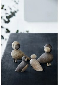 Set 2 statuete din lemn masiv de stejar Kay Bojesen Denmark Pair of Sparrows