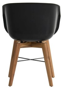 Scaune de grădină negre 2 buc. din plastic Amalia – Hartman