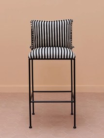 Scaun inalt din metal si bumbac , cu design abstract , "Palm Springs"