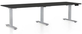 Masa inaltime reglabila OfficeTech Long, 240 x 80 cm, bază gri, negru