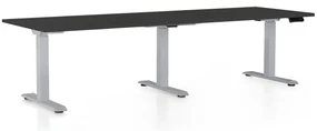 Masa inaltime reglabila OfficeTech Long, 240 x 80 cm, bază gri, negru