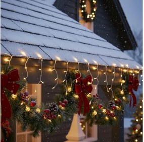 Brilagi - Ghirlandă LED de exterior, 200 LED, 8 funcții, 13 m, IP44, alb cald