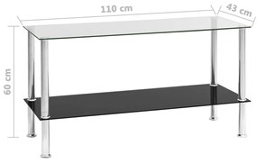 Masuta de cafea transparenta, 110x43x60 cm, sticla securizata 1, Transparent