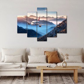 Tablou - Avion peste crestele montane (150x105 cm)