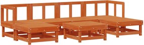 vidaXL Set de lounge pentru grădină 7 pcs Maro Ceară Lemn masiv de pin
