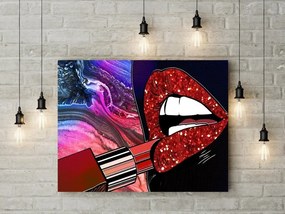 Tablou canvas Lipstic Lips Dark 120x80 cm