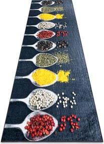 ANDRE 42760 covor lavabil linguri, condimente bucatarie, anti-alunecare - gri / verde