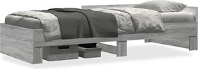 vidaXL Cadru de pat, gri sonoma, 90x190 cm, lemn prelucrat