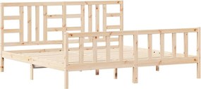 vidaXL Cadru de pat fără saltea, 200x200 cm, lemn masiv pin