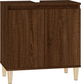 vidaXL Dulap de chiuvetă, stejar maro, 58x33x60 cm, lemn prelucrat
