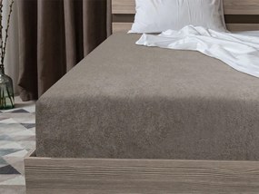 Cearsaf frotae culoare nisipie 160 x 200 cm