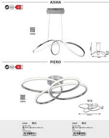 Lustra LED suspendata design modern Aisha crom