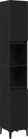 vidaXL Dulap de Baie Stejar Negru 30 x 30 x 190 cm Lemn compozit