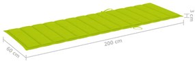 Sezlong de gradina cu masa si perna, lemn masiv de acacia 1, verde aprins, 1 sezlong cu masa