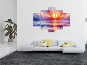 Tablou - Apus de soare artistic colorat (150x105 cm)