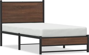 vidaXL Cadru pat metalic fără saltea stejar maro 80x200 cm