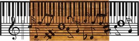 Decoratiune perete ARYA, negru/stejar, metal/lemn, 100x3x30 cm
