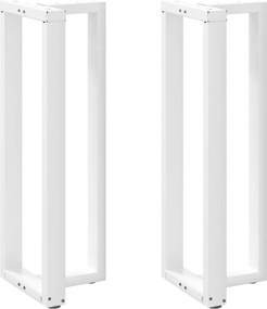 vidaXL Picioare de masă de bar în formă de T, 2 buc., alb, 50x35x(110-111) cm, oțel