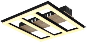 Plafoniera LED design industrial Froomy negru, maro 45x45cm