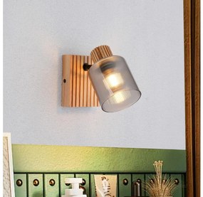 Brilagi - Aplica spot de perete HYGGE 1xE14/15W/230V lemn de cauciuc/fumuriu