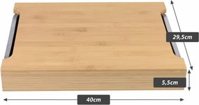 Tocator din bambus, suporturi de scurgere din aluminiu, 40