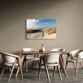 Tablou - Plaja cu nisip de pe insula Langeoog, Germania (90x60 cm)