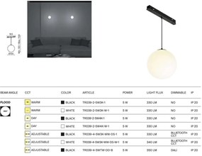 Spot LED suspendat, accesoriu pentru sina magnetica Exility, Luna Smart alb