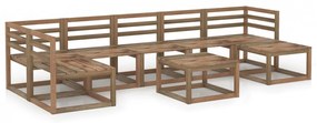 3067615 vidaXL Set mobilier de grădină, 8 piese, maro, lemn de pin tratat