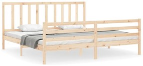 3193876 vidaXL Cadru pat cu tăblie 200x200 cm, lemn masiv de pin