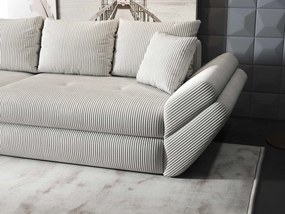 Canapea extensibilă dumonde cu ladă de depozitare si sezut confortabil din spuma high-density, Loana Zoom Cream 300x100 cm