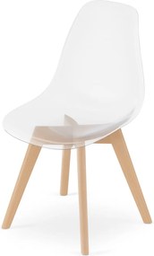 OFERTA Scaun transparent KITO cu picioare din fag II. calitate