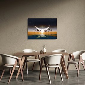Tablou- Luna deasupra palmierilor (70x50 cm)