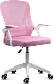 Scaun de birou pentru copii din mesh cu suport lombar OFF 433 roz