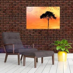 Tablou cu copac în apus de soare (90x60 cm)