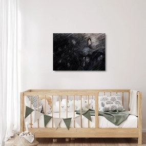 Tablou pe sticlă - Tristețe și renunțare (70x50 cm)