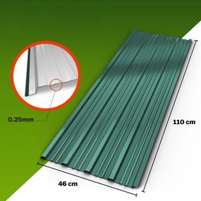 Tablă trapezoidală ARON, set 14 bucăți, 110×46 cm, verde Gardebruk