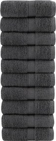 vidaXL Prosoape premium, SOLUND 10 buc antracit 30x50 cm 600 gsm