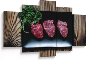 Tablou cu carne pe farfurie (150x105 cm)