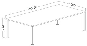 Masa de intalnire ProOffice 200 x 100 cm, nuc
