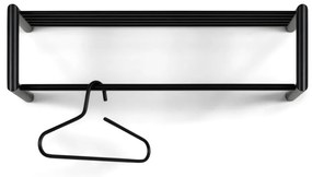 Cuier de perete negru cu raft din metal 80 cm Smooth – Spinder Design