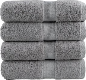 vidaXL Prosoape de baie premium, SOLUND, 4 buc., gri, 30 x 30 cm, 600 g/m²