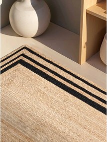 Covor negru/în culoare naturală reversibil/țesut manual din iută 120x170 cm Jutta – Hanse Home