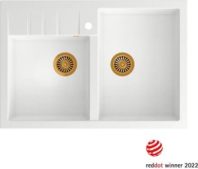 Chiuveta compozit incastrata Quadron Unique Bill 120 alb - cupru 90x62 cm