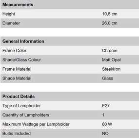 Plafoniera diametru 26cm, Rima chrome NU 9-310/26 chrom OR