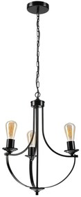 Lustră pe lanț GINA 3xE27/60W/230V neagră