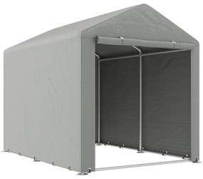 Outsunny Garaj pentru Motociclete, Biciclete și Unelte, Cort cu Fermoar, 160x218x172 cm, Gri Deschis | Aosom Romania