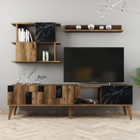 Mobilier living Madryt (Nuc + Negru). 1072502