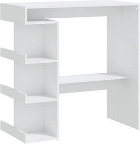 vidaXL Masă bar cu raft de depozitare, alb, 100x50x101,5 cm, PAL