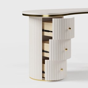 Birou modern curbat pentru calculator culoare: alb DEPRIMO 43732 by Deprimo