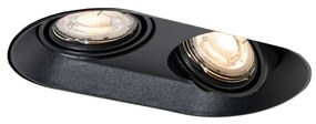 Spot integrat rotund negru GU10 50mm 2 lumini - Hubs